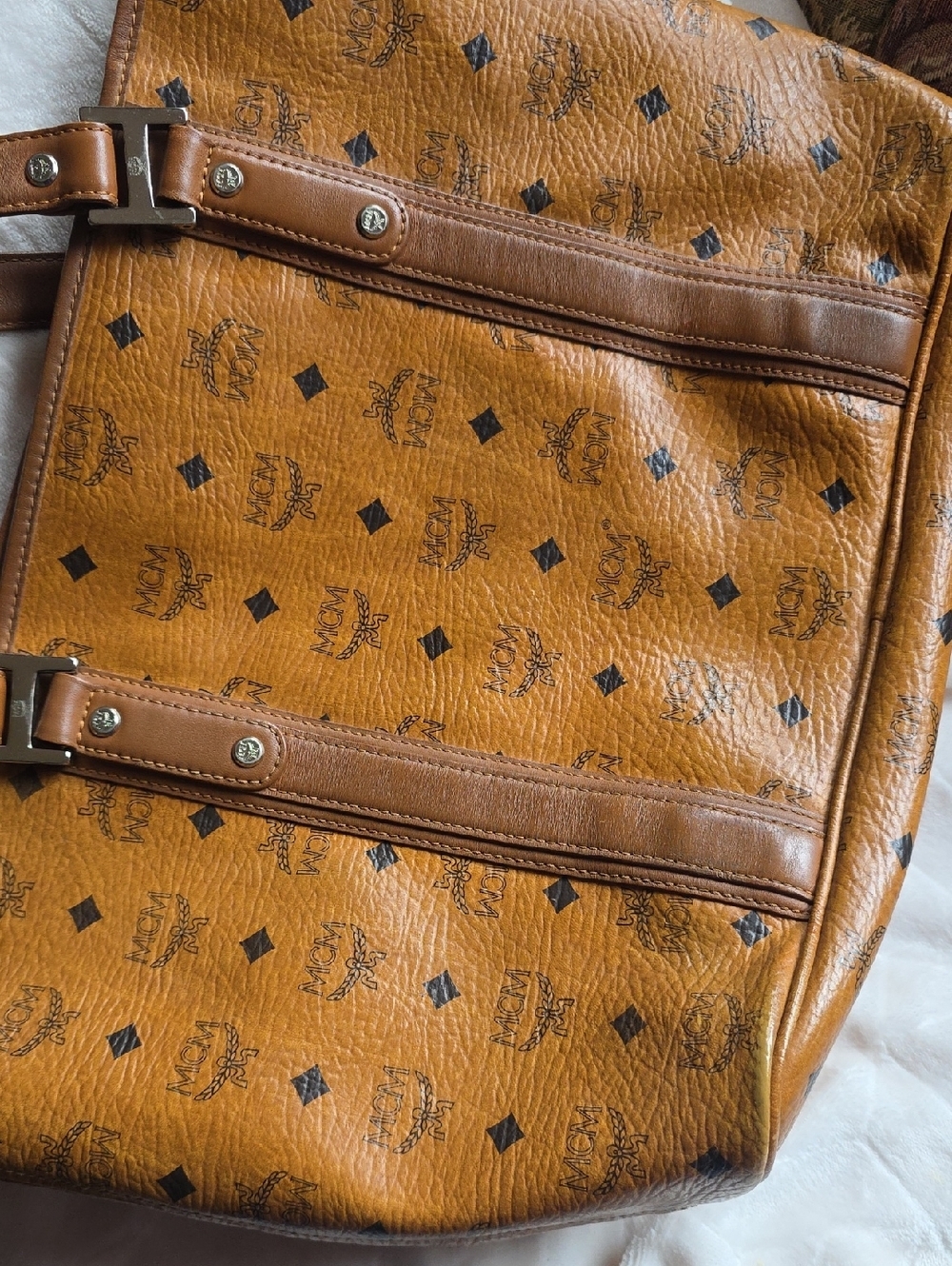 MCM Cognac Visetos Tote Bag - Picture 4 of 16